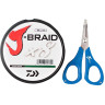 Шнур DAIWA J-Braid X8E-W/SC 0,22мм 150м dark green + ножницы 40002956